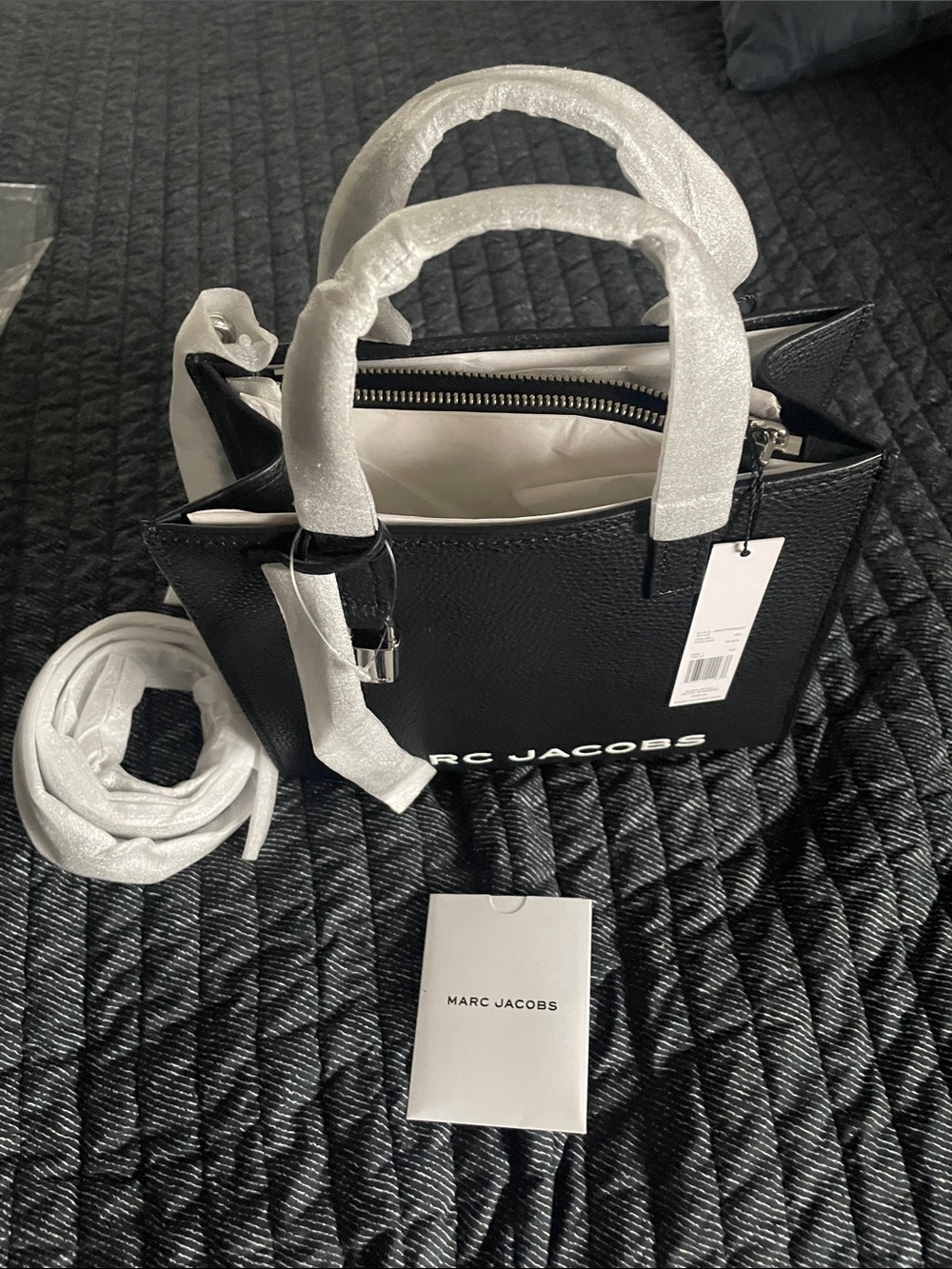 Marc Jacobs Black Square Top-Handle Tote with Shoulder Strap - Picture 10 of 11